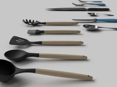 Echise Bruno Cutlery set v2 Updated Low-poly 3D model