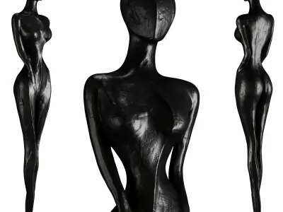 Abstract sculpture of a woman 3D model