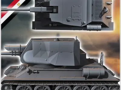 T122 SPG 122mm assault gun - Soviet army WW2 Second World East f 3D print model