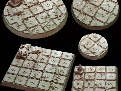 Miniature bases - Tomb or Crypt - Round and Square pack 3D print model