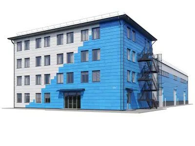 Factory building V2 3D model