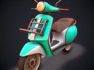 Stylized Scooter Low-poly 3D model