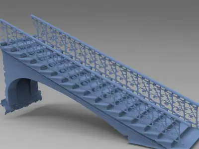 Baroque Stair pillars design  3D model