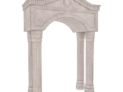 Classic Building Entrance 3 Low-poly 3D model