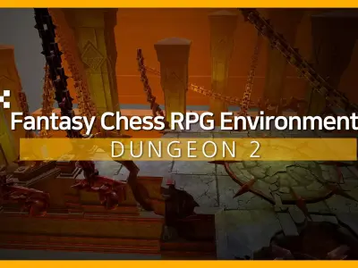 Fantasy Chess RPG Environment - Dungeon2 Low-poly 3D model