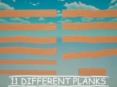Stylized Wooden Fence Pack - 3D Game Asset Low-poly 3D model