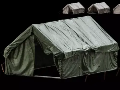 Military Tent 01 Low-poly 3D model