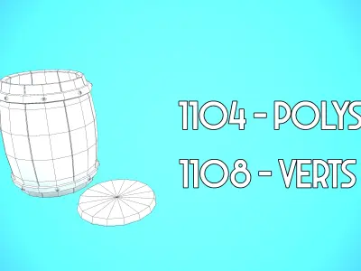 BARREL CARTOON STYLIZED  Low-poly 3D model