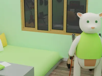 Yohan Bedroom Low-poly 3D model