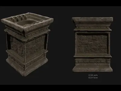 Dungeon Ruins Set Low-poly 3D model