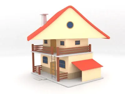 Cartoon House 2 Free 3D model