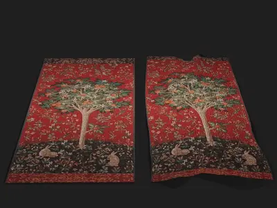 Medieval Orange Tree Tapestry  Low-poly 3D model