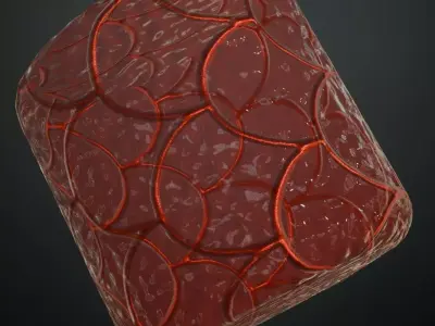 Fish Scale Red Glass Pattern Transparent PBR Seamless Texture