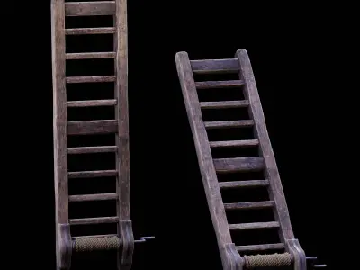 NANITE GAME READY - THE LADDER - RACK - MEDIEVAL TORTURE DEVICE  Low-poly 3D model