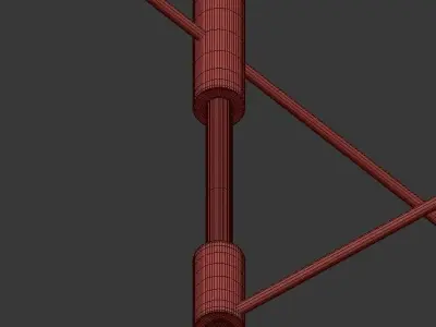 TEARDROP 3 clock with three rods 3D model