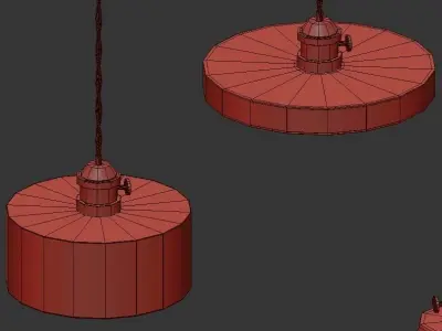 Nordic three pendant lights hanging from ceiling 3D model