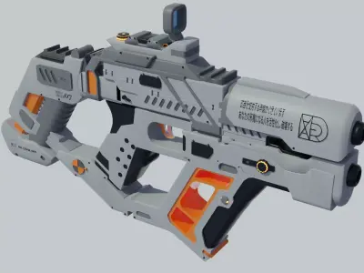 Sci-fi gun 3D model 20