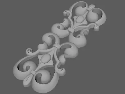 dekor ornamental letter l 3D model
