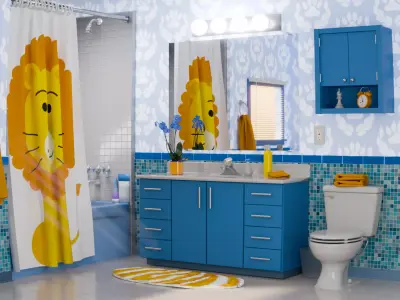 Bathroom Wall Cabinet Storage Low-poly 3D model