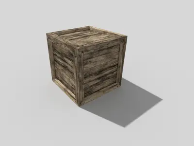 low poly wooden box Low-poly 3D model 7