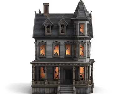 Haunted Victorian Manor Low-poly 3D model