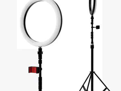 Camera Tripod with Flash Light 3D model