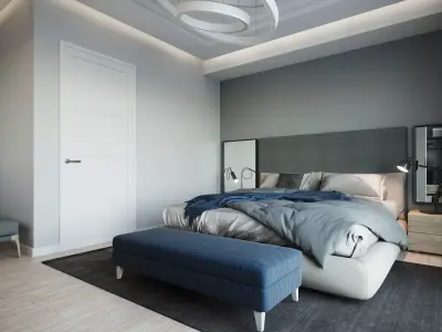Simple Bedroom  Interior 4 3D model