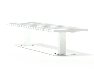 Mall Bench 3D Model 3D model