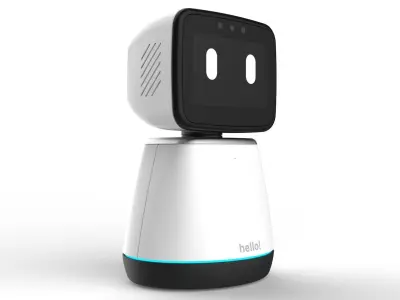 Generic Home Assistant Robot 01 Black and White 3D model