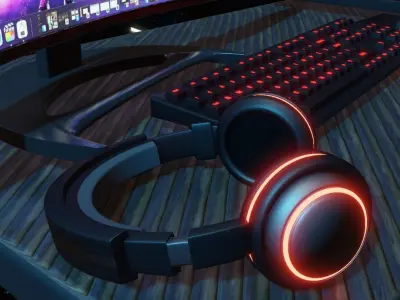 Computer Gaming Desktop PC Low-poly 3D model