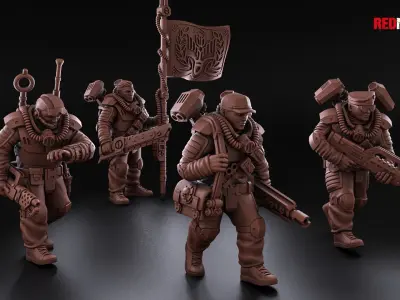 Airborne Division - Command Squad of the Imperial Force 3D print model