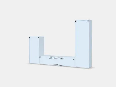 BESTA TV storage combination-glass doors 3D model