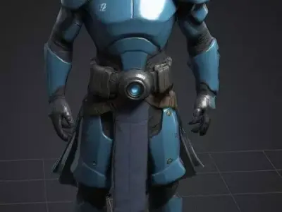 Ultra-Realistic Sci-Fi Fantasy Guard Game-Ready Asset Low-poly 3D model