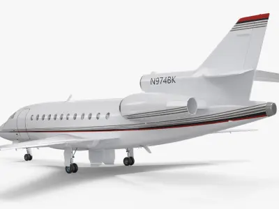 Jet Plane Dassault Falcon 900 White 