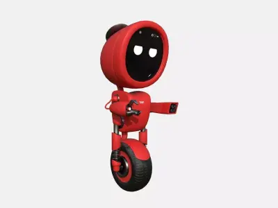 Wheel Robot H08 Red - SciFi Character Design Low-poly 3D model