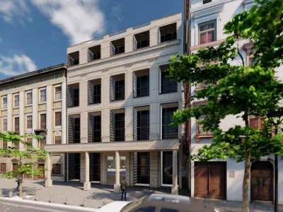 Classic stone facade-Building Classic Facade Element 3D model shop