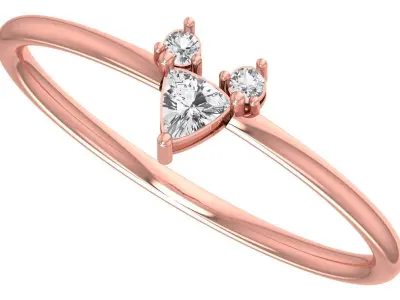 Solitaire Women Light Weight Band Ring 3D print model 30