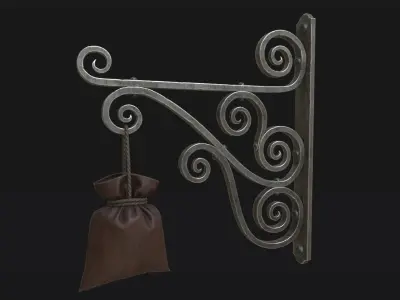 Medieval Store Sign Low-poly 3D model