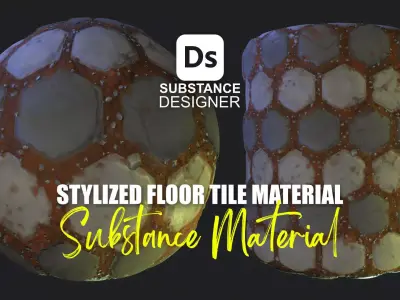 Stylized Floor Tiles Material 13 Texture