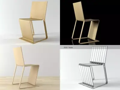 Eco four different chairs 3D model