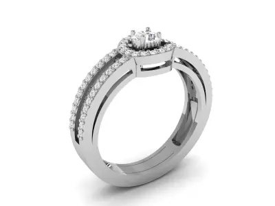 Diamond Ring For Women 3d Print Model 3D print model 14