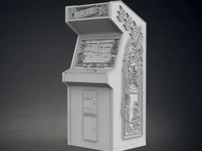 Dig Dug Arcade Cabinet with Lithophane 3D print model