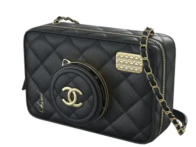 Camera Bag Black Low-poly 3D model