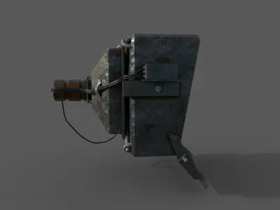 Cyberpunk PC old computer Low-poly 3D model
