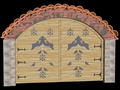 Door and Gate Low-poly 3D model