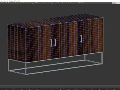 Lyle sideboard with solid mango wood doors 3D model