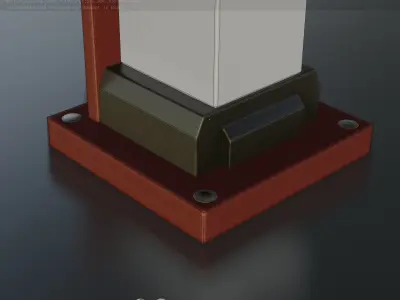 Street Light 8 Bollard 200mm Dark Red Version 2 Low-poly 3D model