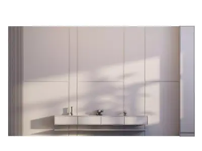 Tv wall 002 Low-poly 3D model