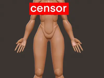 Stylized girl 3D model