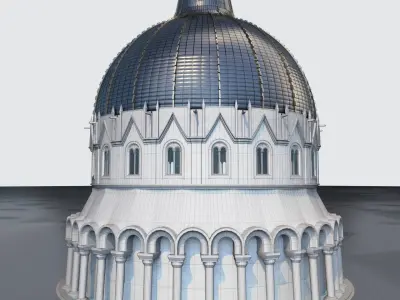 Baptistery leaning tower of pisa 3D model